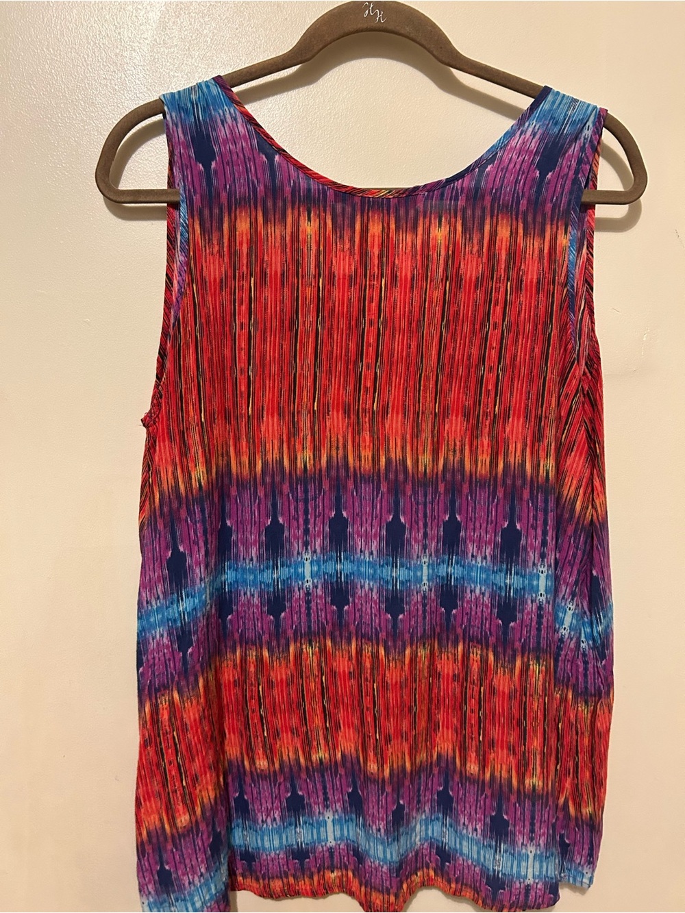 Como Petite Women's Multicolor Striped Tank Top Multicolor Sz LP Rayon
